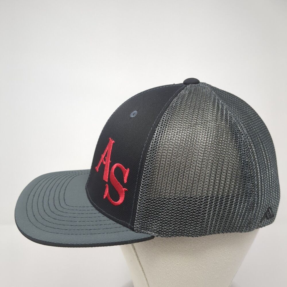 As Lumber & Supply Fitted Trucker Hat Gray L/Xl Mesh Back Pacific Headwear View 3
